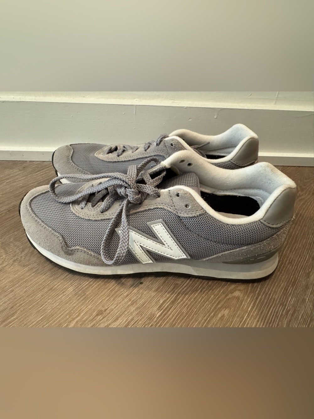 New Balance Gray and White Classic Runner Sneakers